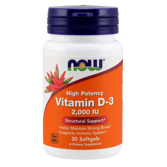 Vitamin D-3 2000 IU - 30 softgels Now Foods / Βιταμίνη D3