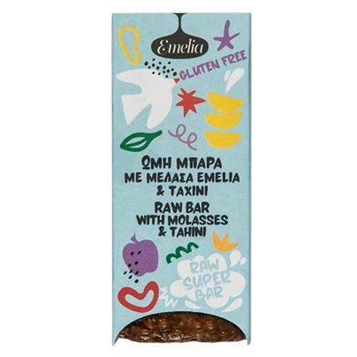 Ωμή μπάρα με Μελάσα και Ταχίνι 45gr - Emelia