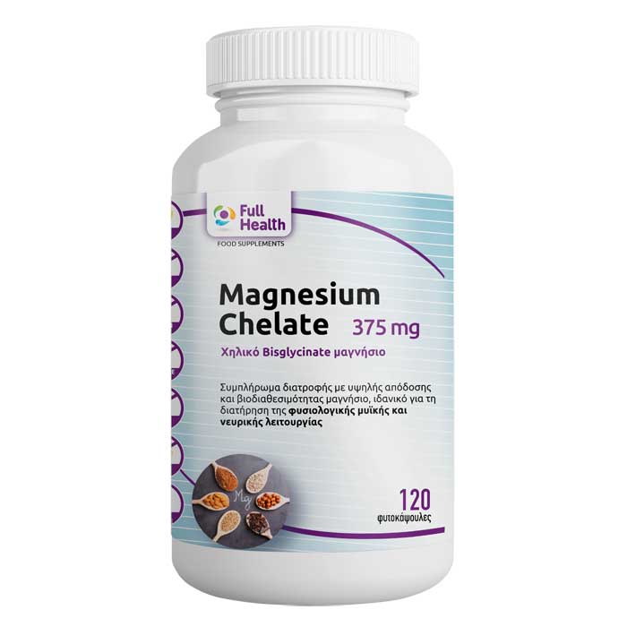 Magnesium Chelated 375mg 120 vcaps - Full Health