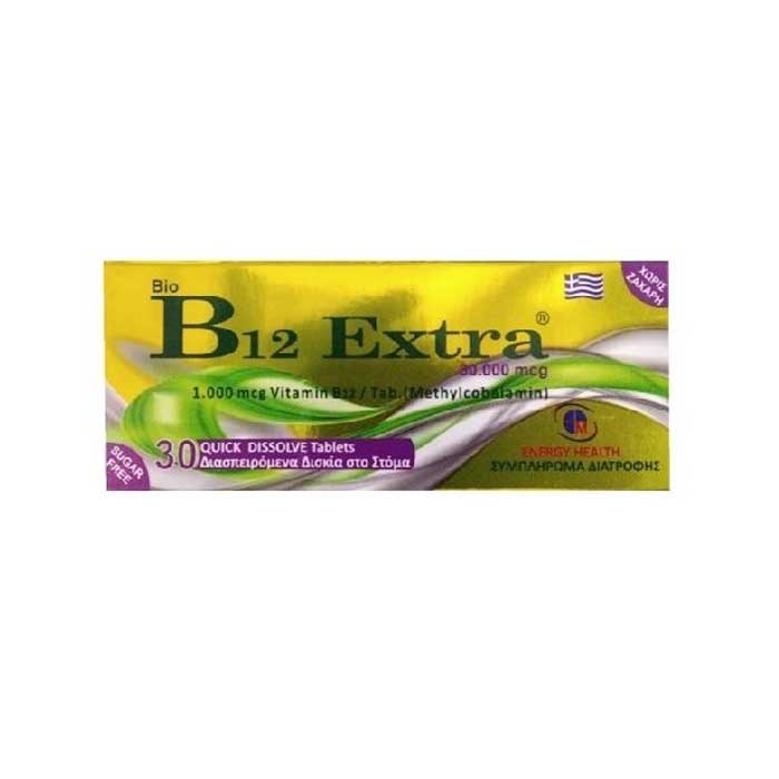 Bio B12 Extra 1000mg 30 tabs - Medichrom