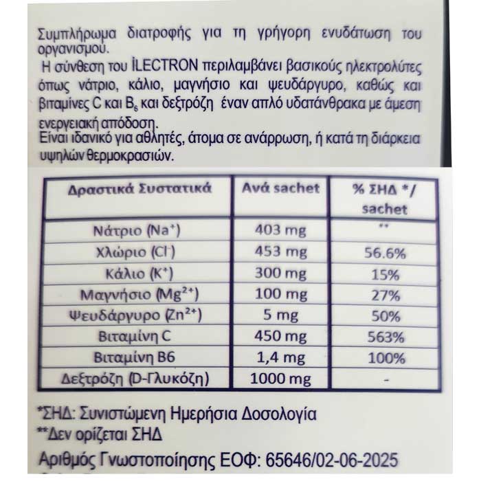 iLectron Instant Hydration & Electrolyte Recovery 15 Sachets  Raspberry - MediChrom