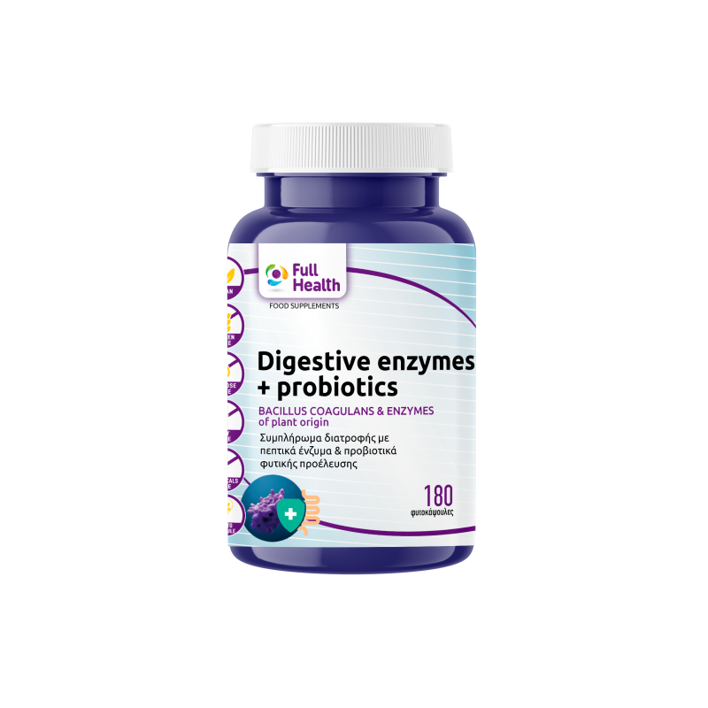Digestive enzymes plus probiotics 180 vcaps  - Full Health