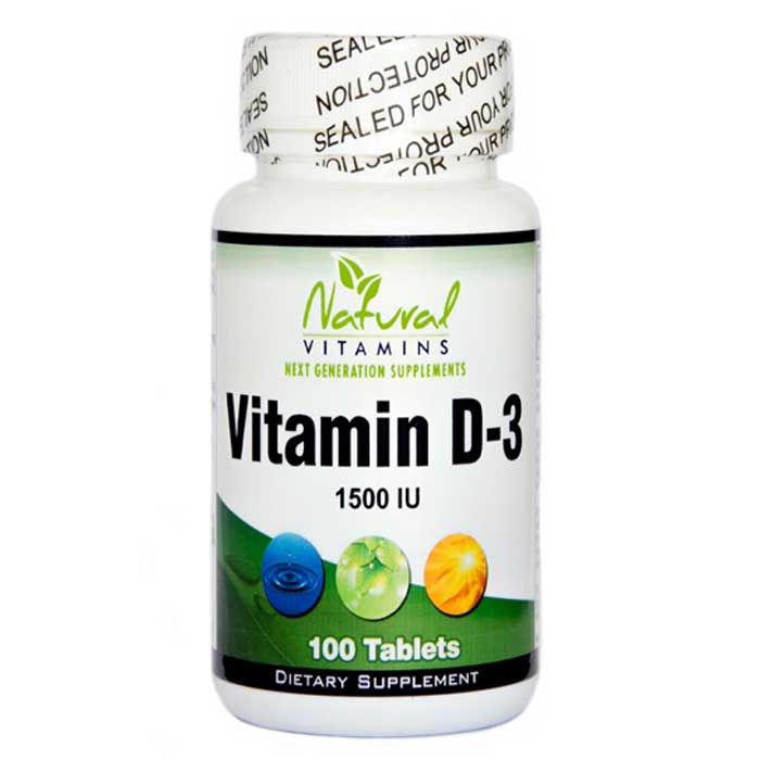 Vitamin D-3 1500 IU 100 tabs - Natural Vitamins