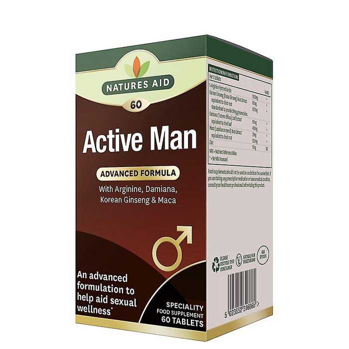 Active Man with Arginine, Damiana, Ginseng & Maca 60 ταμπλέτες - Natures Aid / Σεξουαλική Υγεία 