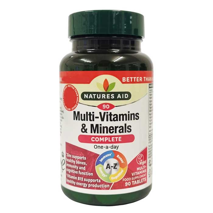 Complete Multi-Vitamins & Minerals Natures Aid 90 κάψουλες -  Πολυβιταμίνη και για  Vegetarians