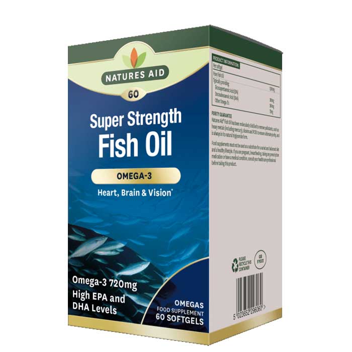 Super Strength Omega 3 1200mg, 60 caps - Natures Aid / Ωμέγα 3 λιπαρά οξέα