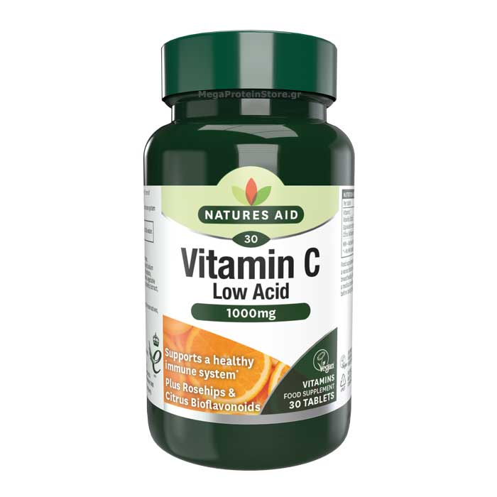 Vitamin C 1000 mg Low Acid 30 ταμπλέτες - Natures Aid