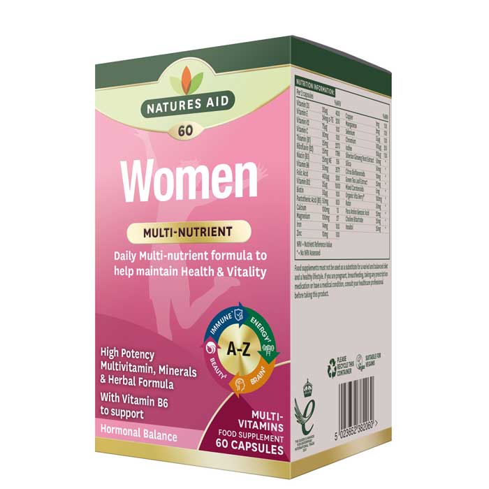 Women Multi-Vitamins Health & Vitality 60 caps - Natures Aid / Γυναικεία Πολυβιταμίνη