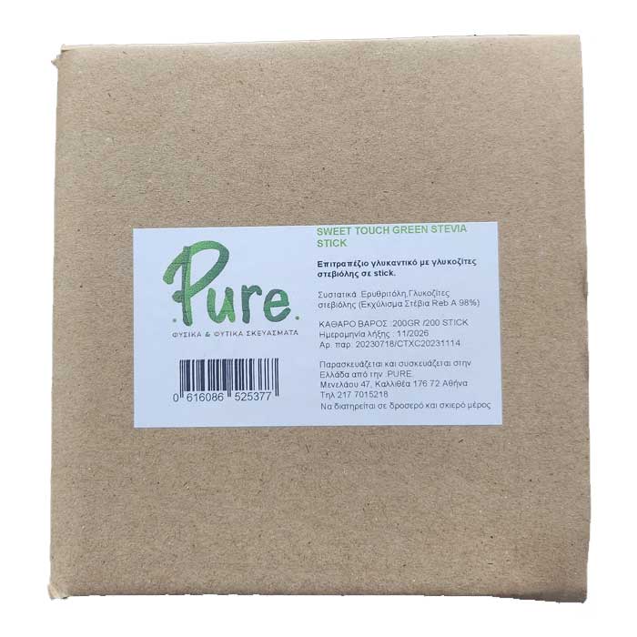 Sweet Touch Green Stevia  200 sticks  (200gr) - Pure / Στέβια 