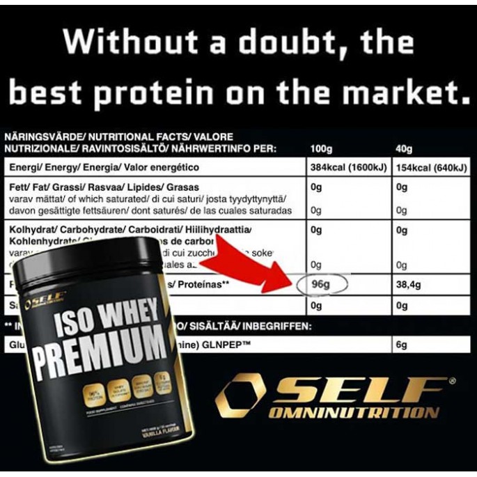 Iso Whey Premium 800gr - SELF Omninutrition / Πρωτεΐνη Γράμμωσης 96%